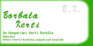 borbala kerti business card